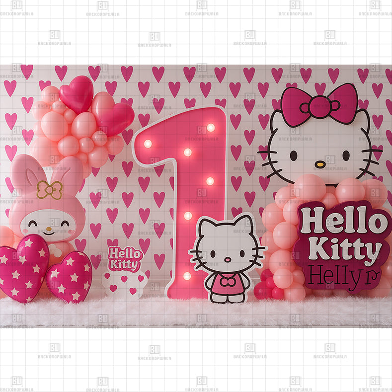 Hello Kitty One Printed Baby Backdrop