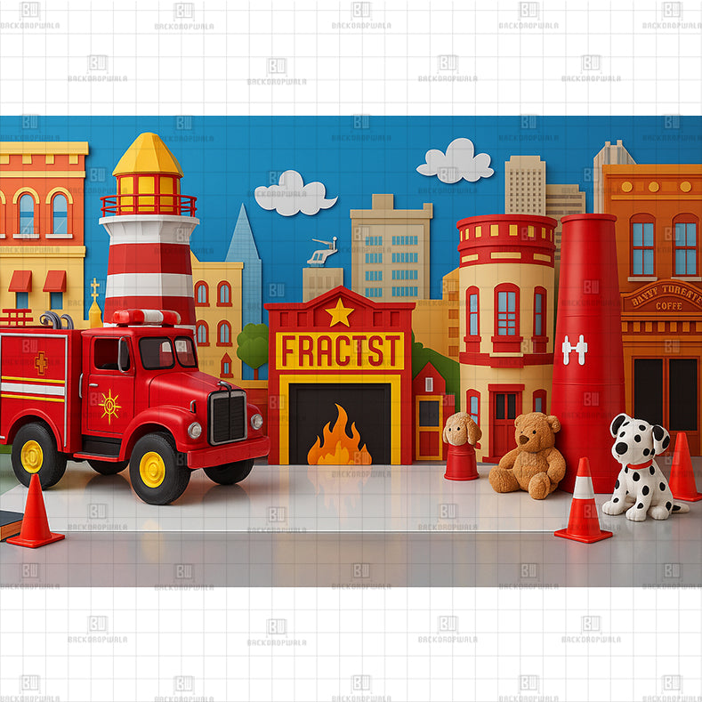 Toy Blocks and Cars Printed Baby Backdrop
