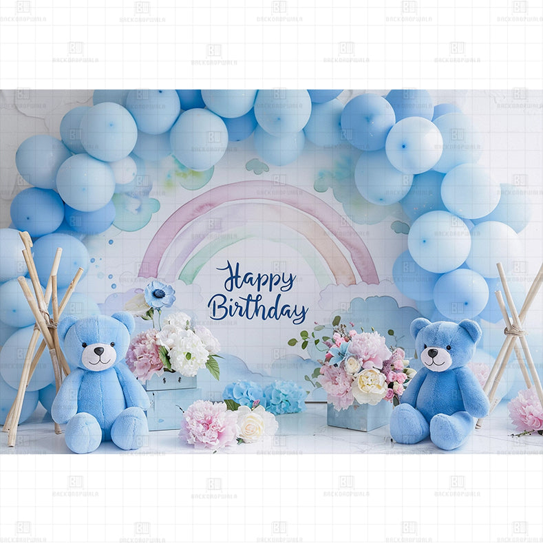 Baby Boy Birthday Printed Baby Backdrop