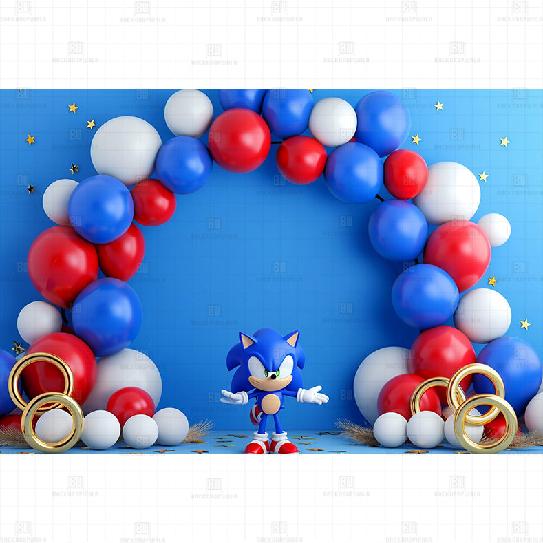 Sonic Speed Printed Baby Backdrop