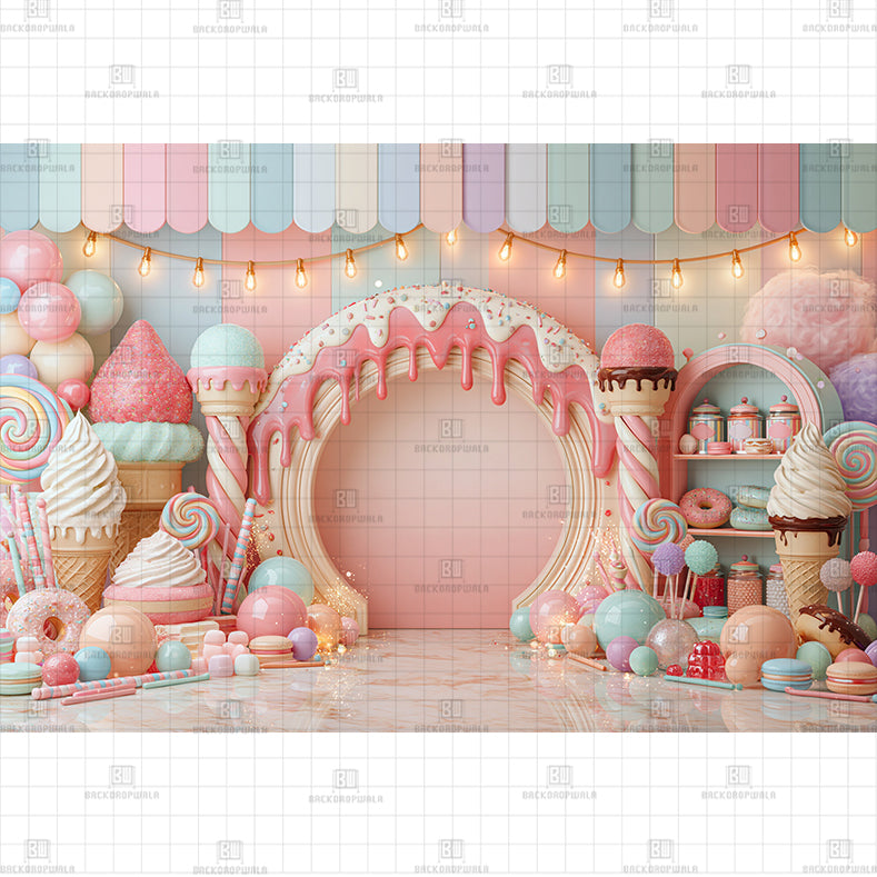 Sweet Treat Van Printed Baby Backdrop