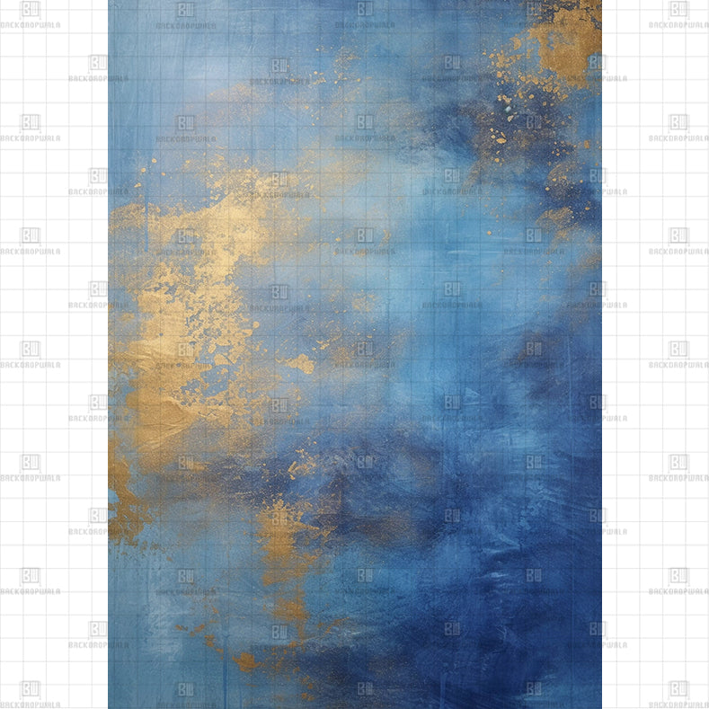 Blue and gold abstract texture Printed Product Backdrop