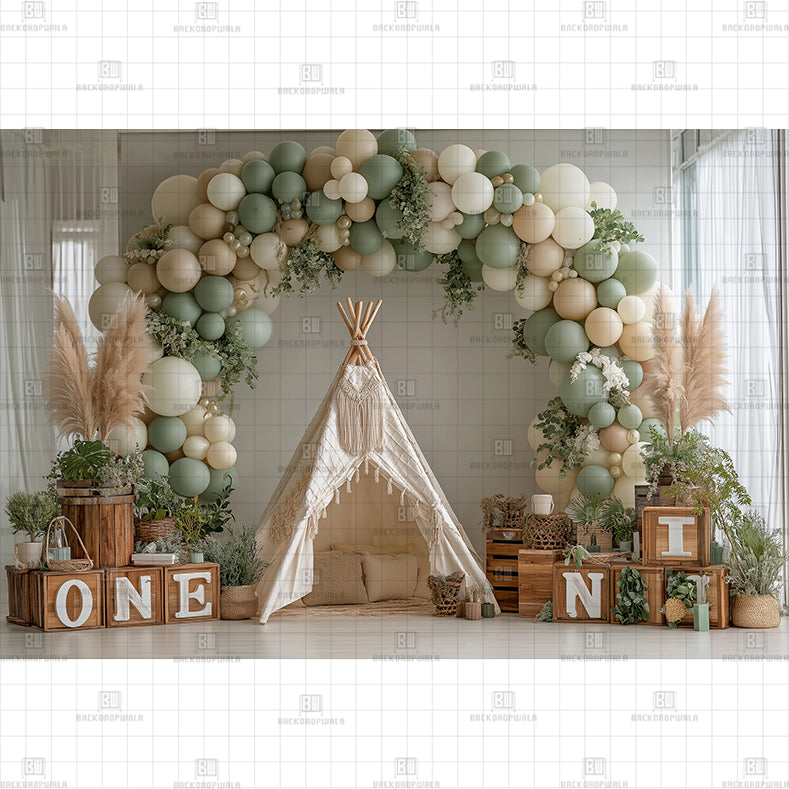 One year Birthday Printed Baby Backdrop