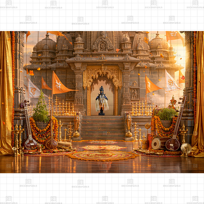 Grand Darshan of Lord Vitthal Ekadashi Printed Baby Backdrop