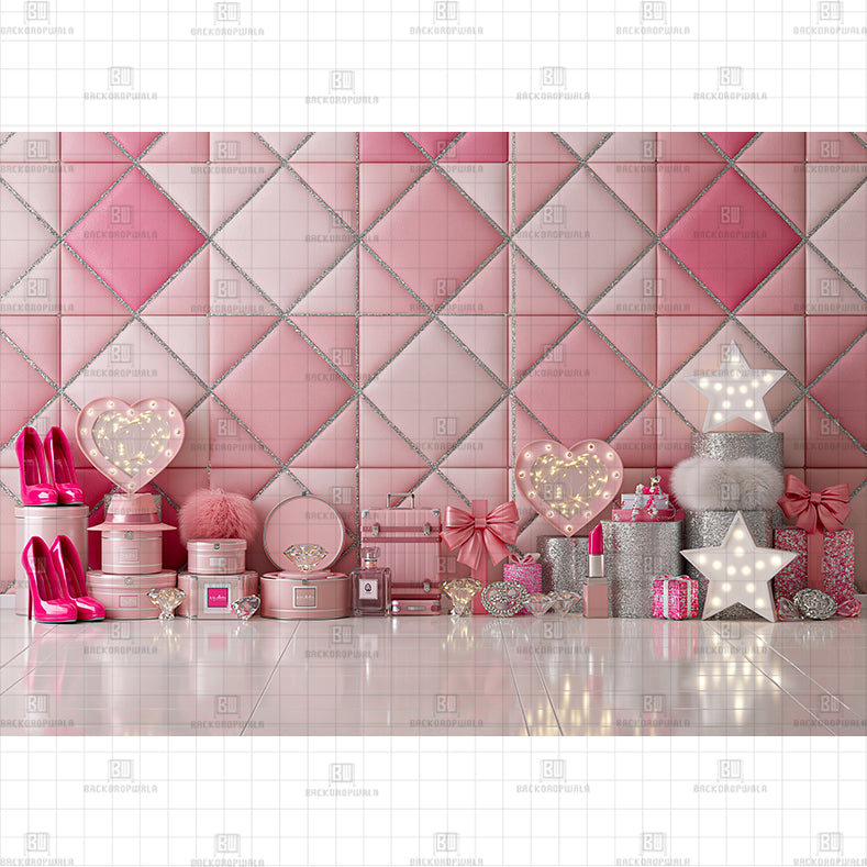 Barbie setup printed Baby Backdrop
