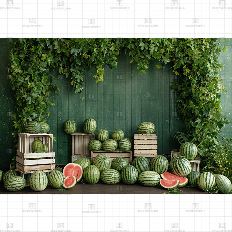Watermelon Green Printed Baby Backdrop