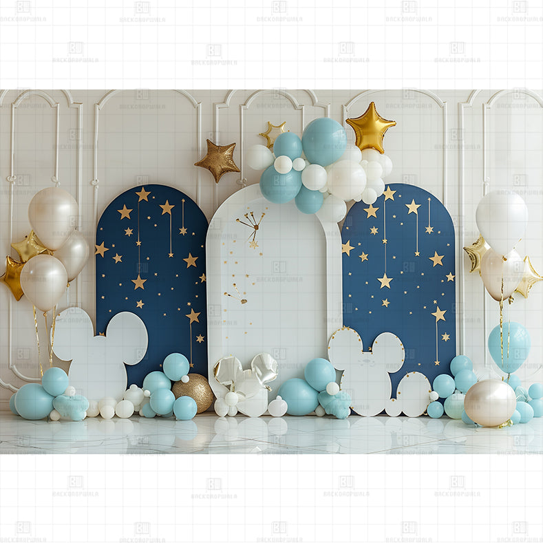 Twinkle Star Birthday Printed Baby Backdrop