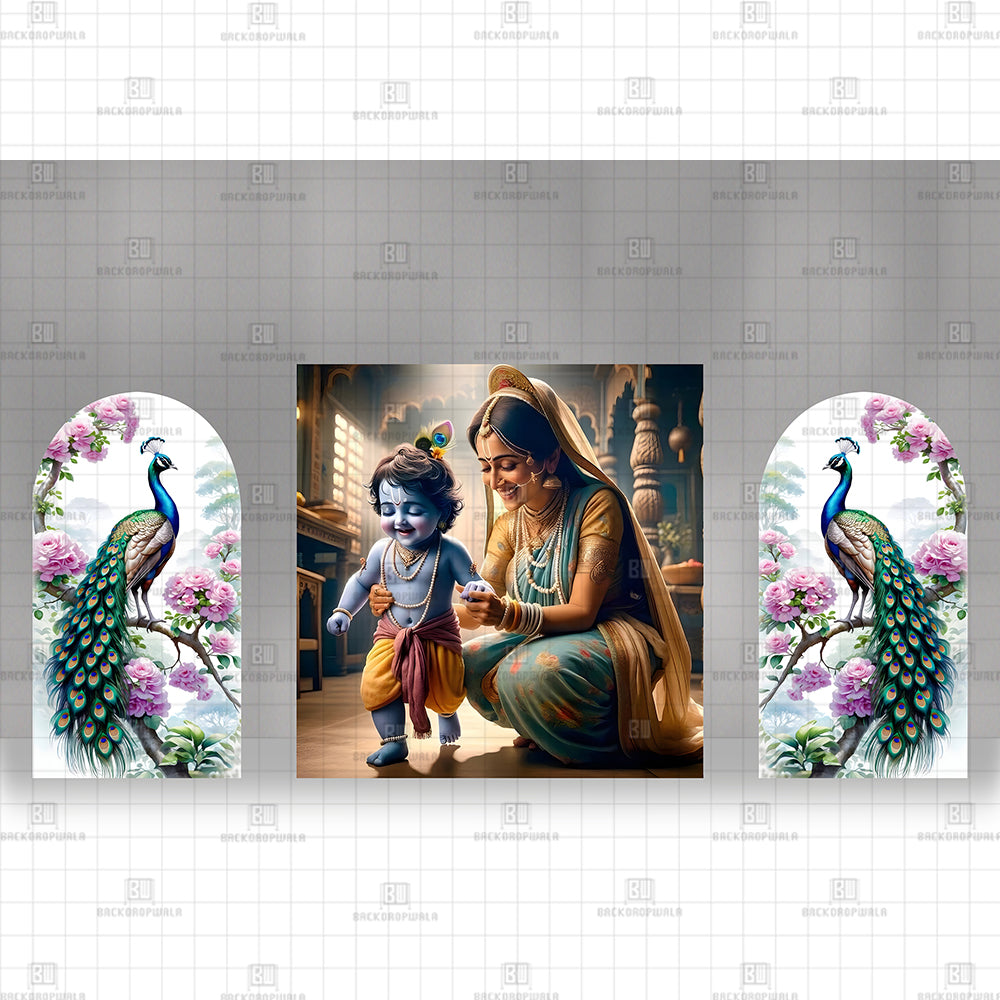 Yasodha Krishna Arch Peacock Paradise Event Backdrop