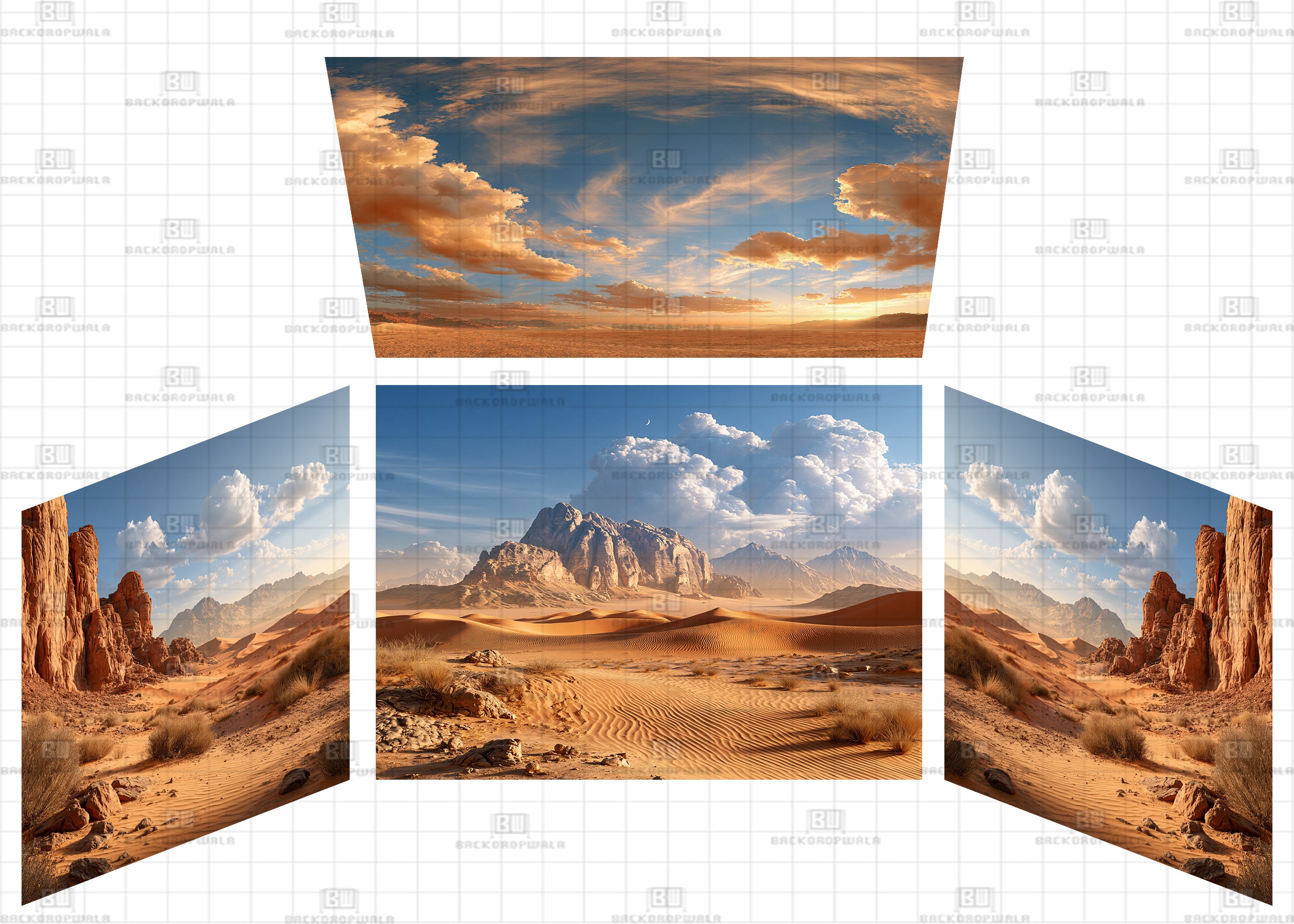 Golden Desert Dunes Theme Ganesh Pandal Backdrop