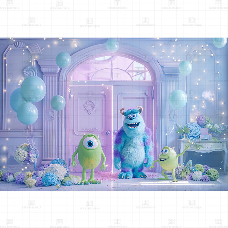 Monster’s Inc Doorway Printed Baby Backdrop