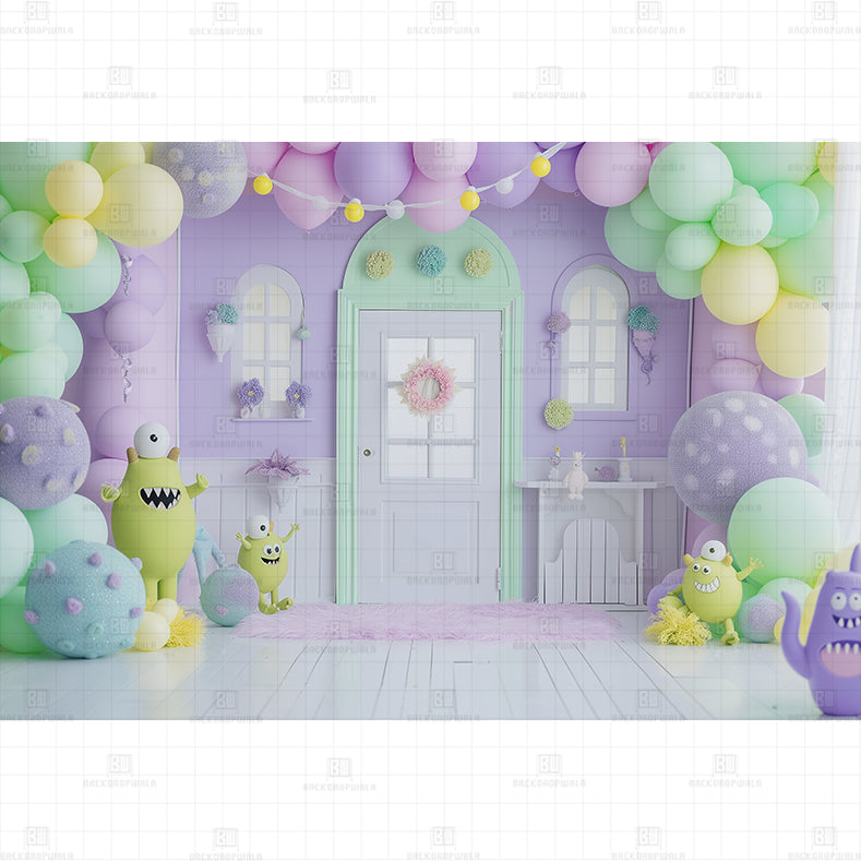 Monster House Printed Baby Backdrop