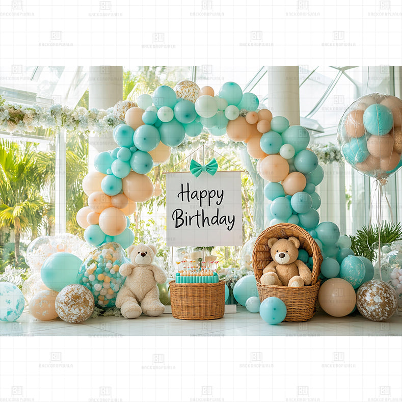 Garden Theme Birthday Printed Baby Backdrop