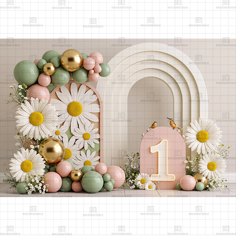 Colorful Cuddles Birthday Printed Baby Backdrop