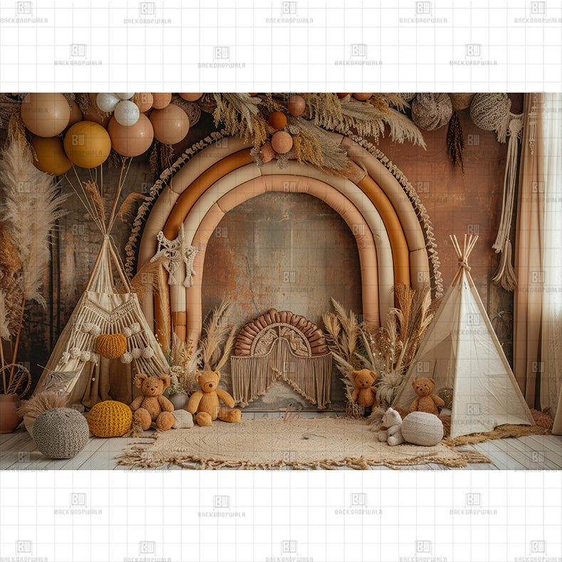 Magical Forest with Swing Printed Baby Backdrop