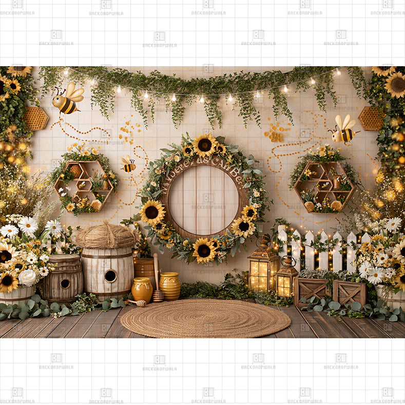 Hunny Buckets Printed Baby Backdrop