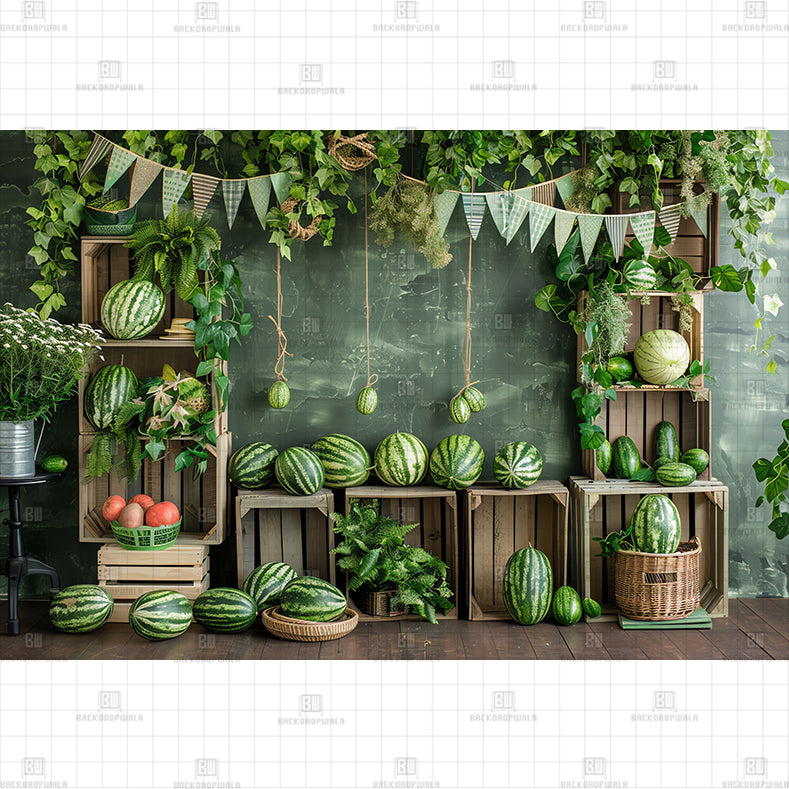 Watermelon Theme Printed Baby Backdrop