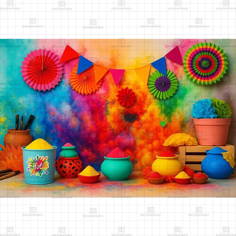 Lantern Color Display Printed Baby Backdrop