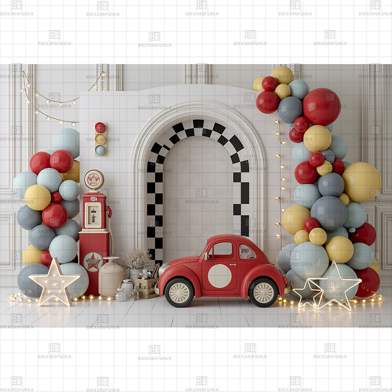 Victory Lane Printed Baby Backdrop