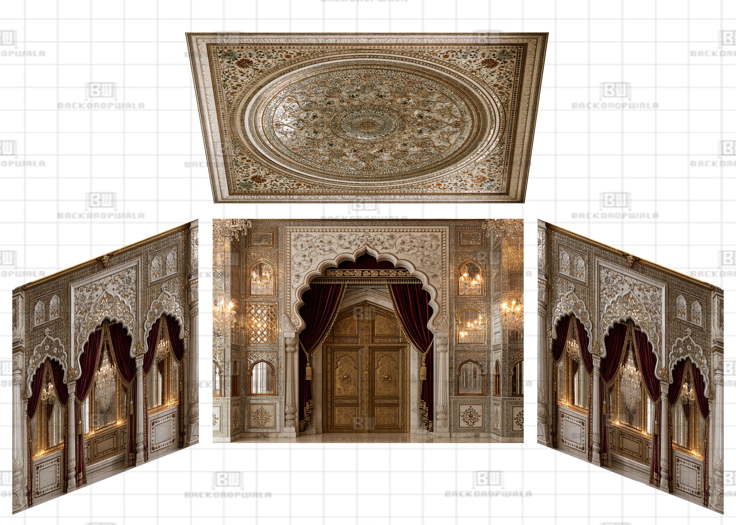 The Elegant Sheesh Mandap Theme Ganesh Pandal Backdrop