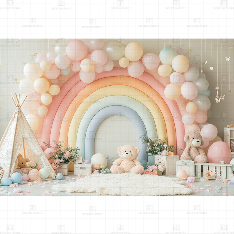 Sky Blossom Birthday Printed Baby Backdrop