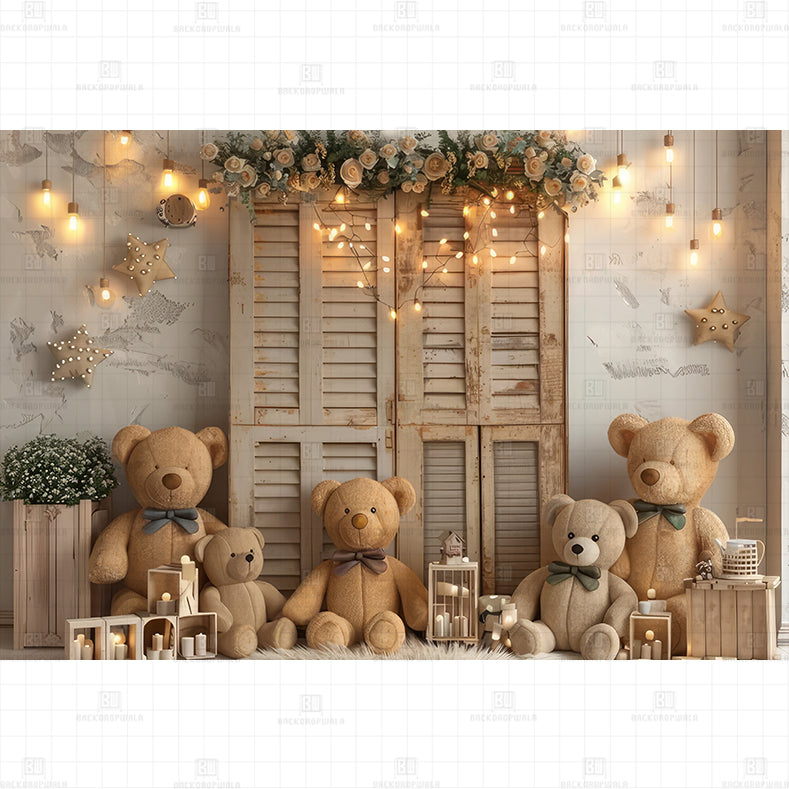 Plush Party Printed Baby Backdrop