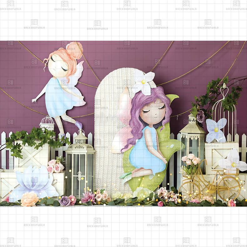 Forest Fairy Den Printed Baby Backdrop