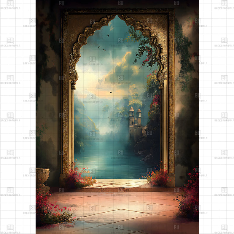 Garden Portal Backdrop Printed Maternity Backdrop