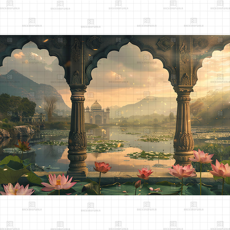 Misty Palace Gardens Printed Baby Backdrop