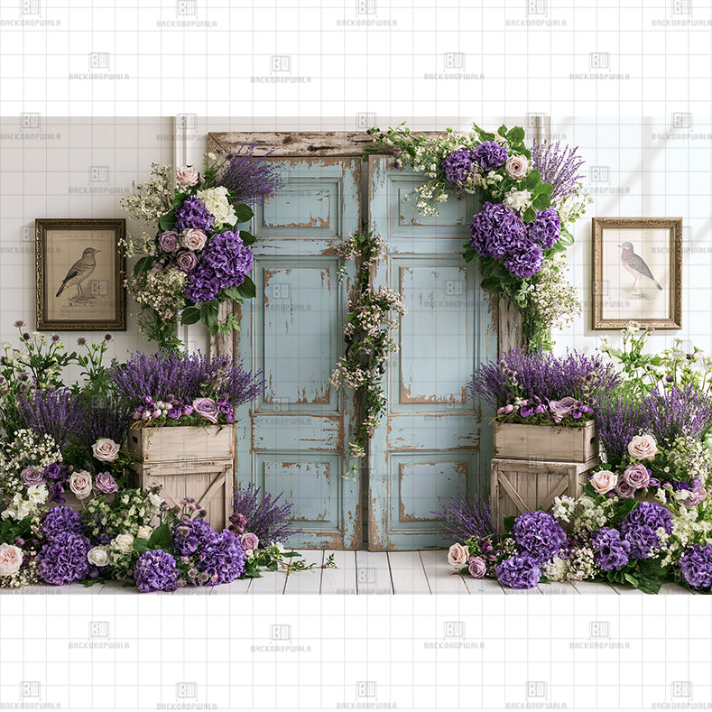 Floral Gate & Pampkins Printed Baby Backdrop