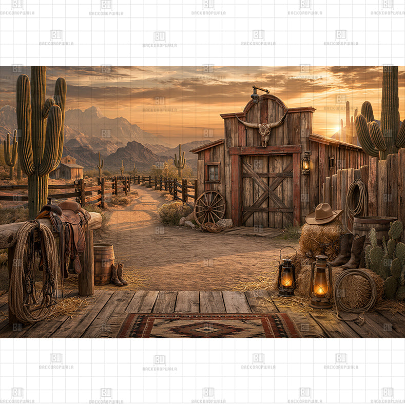 Saloon Howdy Printed Baby Backdrop