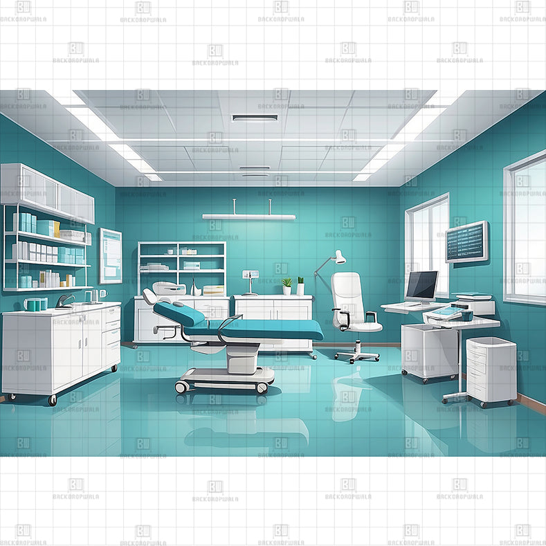 Bright Clinic Room Printed Baby Backdrop
