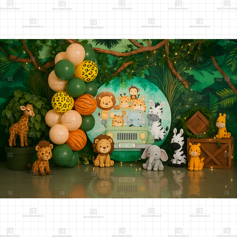 Safari Adventure Printed Baby Backdrop