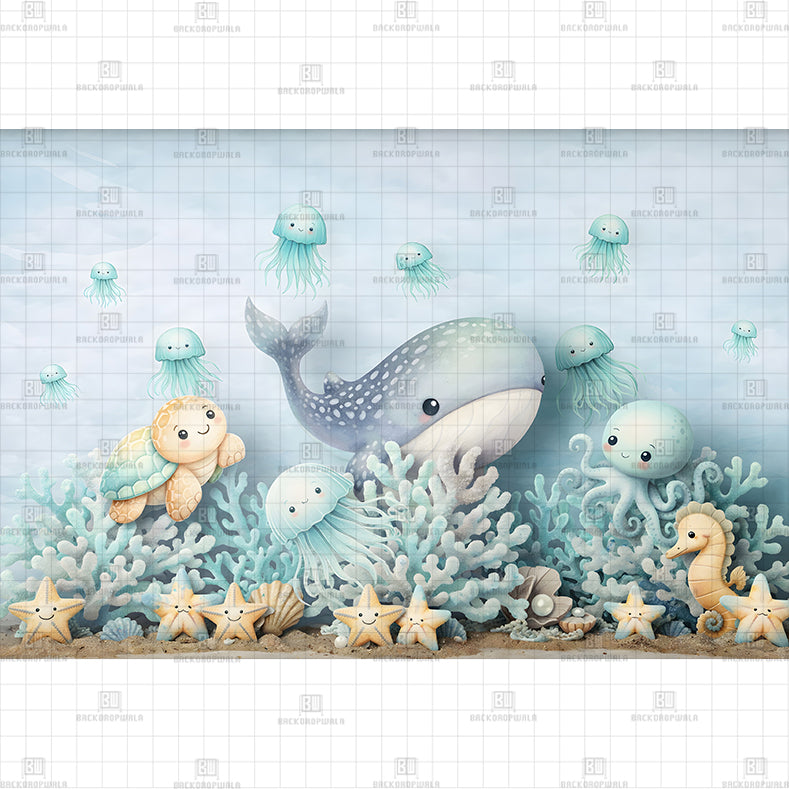 Ocean Lights printed Baby Backdrop