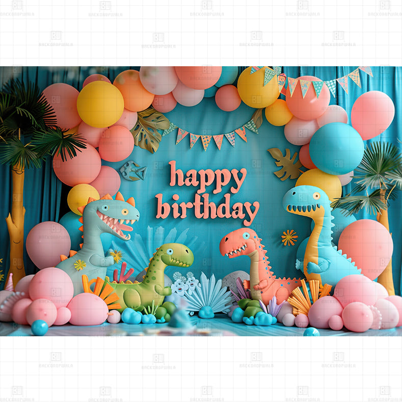 Jurassic Theme Birthday Printed Baby Backdrop
