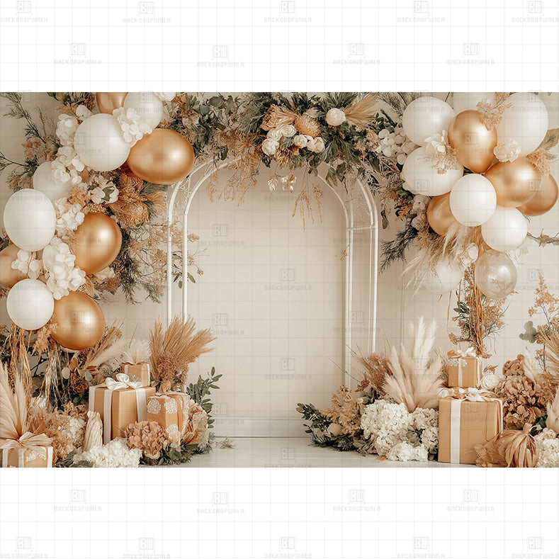 Boho Theme Birthday Printed Baby Backdrop