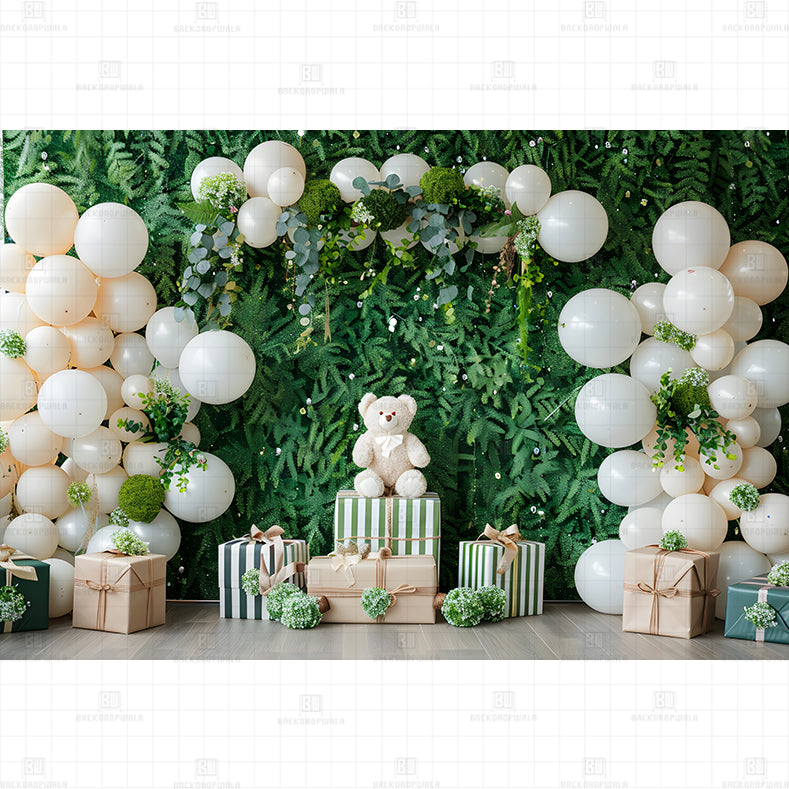 Leafy Love Birthday Printed Baby Backdrop
