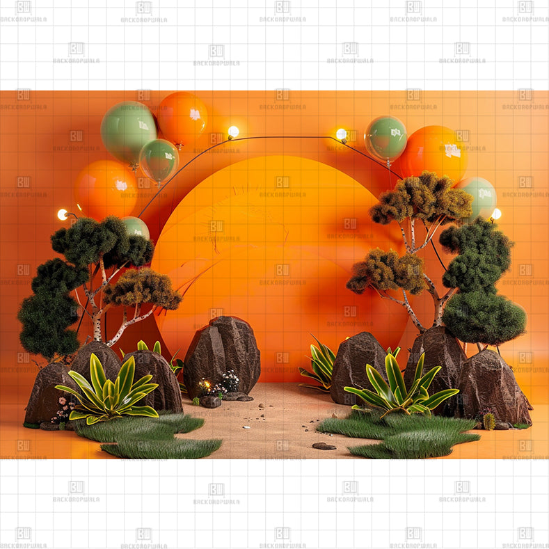 Jungle Rocks Printed Baby Backdrop