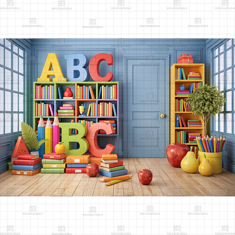 Storybook Steps printed Baby Backdrop