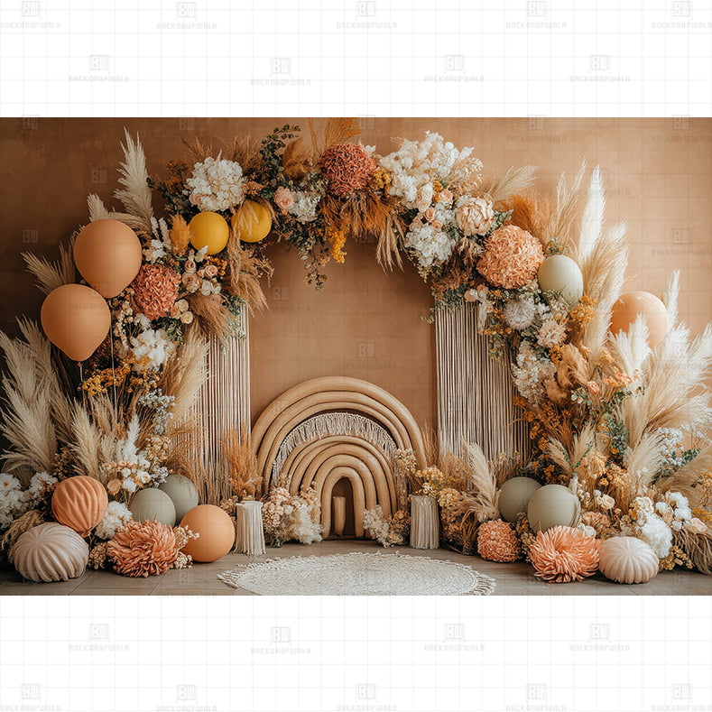 Balloon Meadow Printed Baby Backdrop