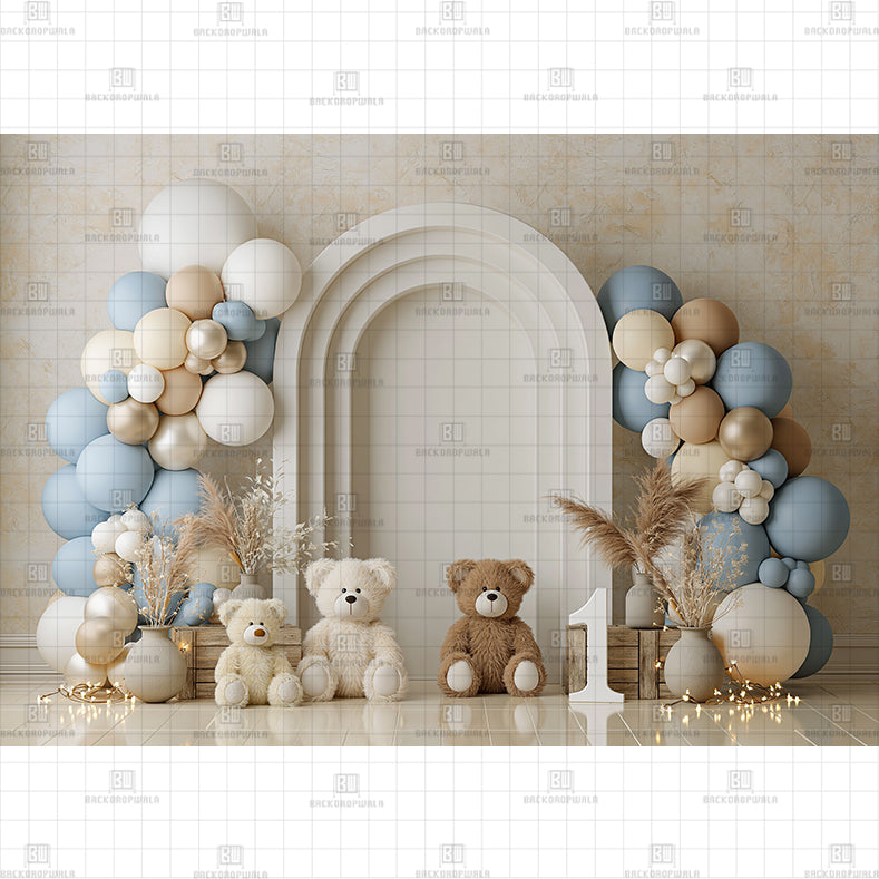 Bright Bloom Birthday Printed Baby Backdrop