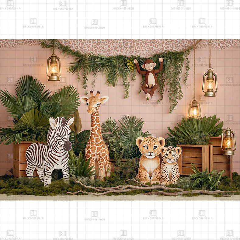 Safari Jeep Printed Baby Backdrop