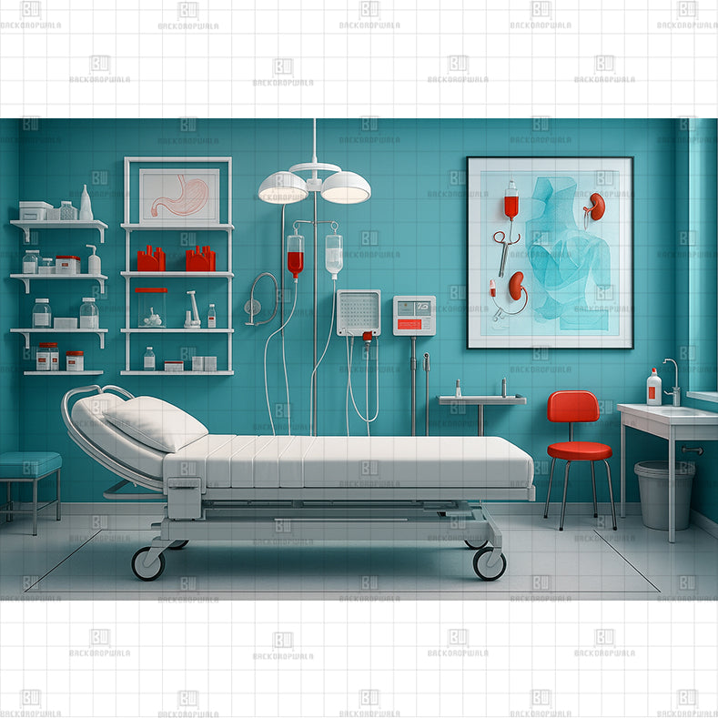 Hospital Bed Printed Baby Backdrop