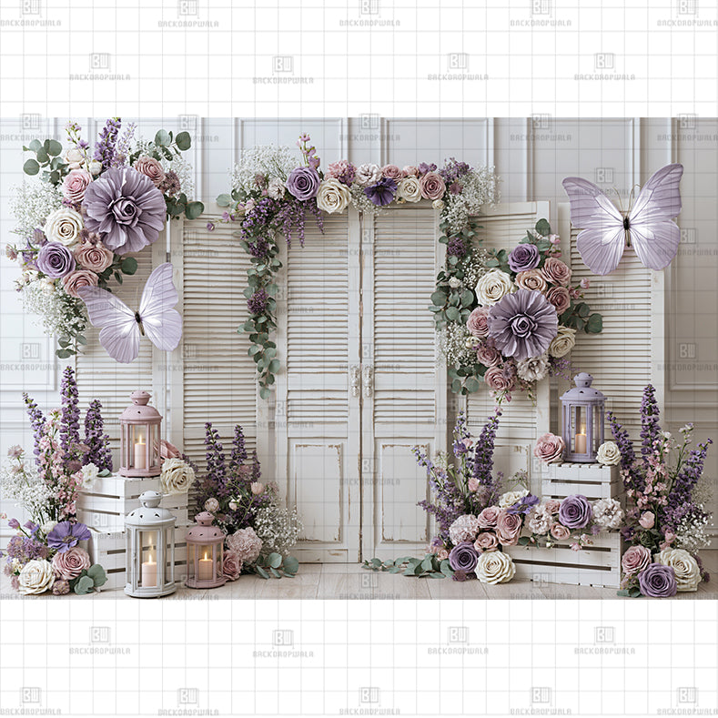 Floral Flight Printed Baby Backdrop