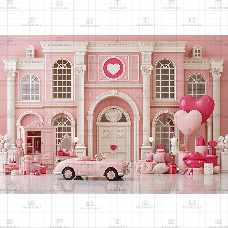 Barbie Mansion printed Baby Backdrop