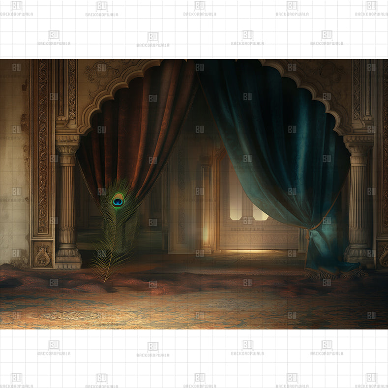 Ornate Palace Chamber Printed Baby Backdrop