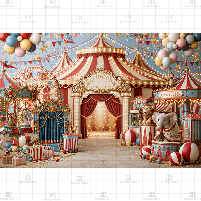 Popcorn Parade Printed Baby Backdrop