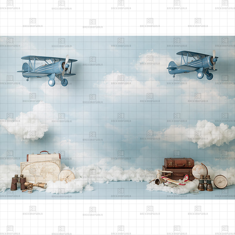 Fly High Printed Baby Backdrop